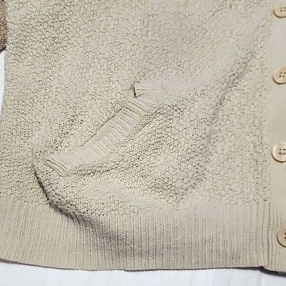 UO Sparkle & Fade Cream Two Tone Oversized Textured Buttoned Down Cardigan - Picture 8 of 11